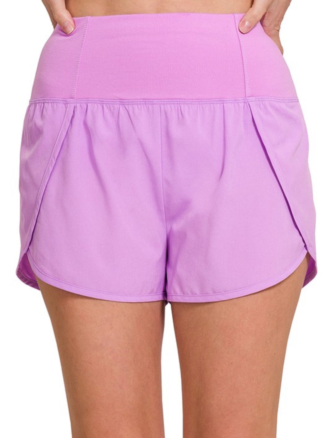 High Waisted Zipper Back Short