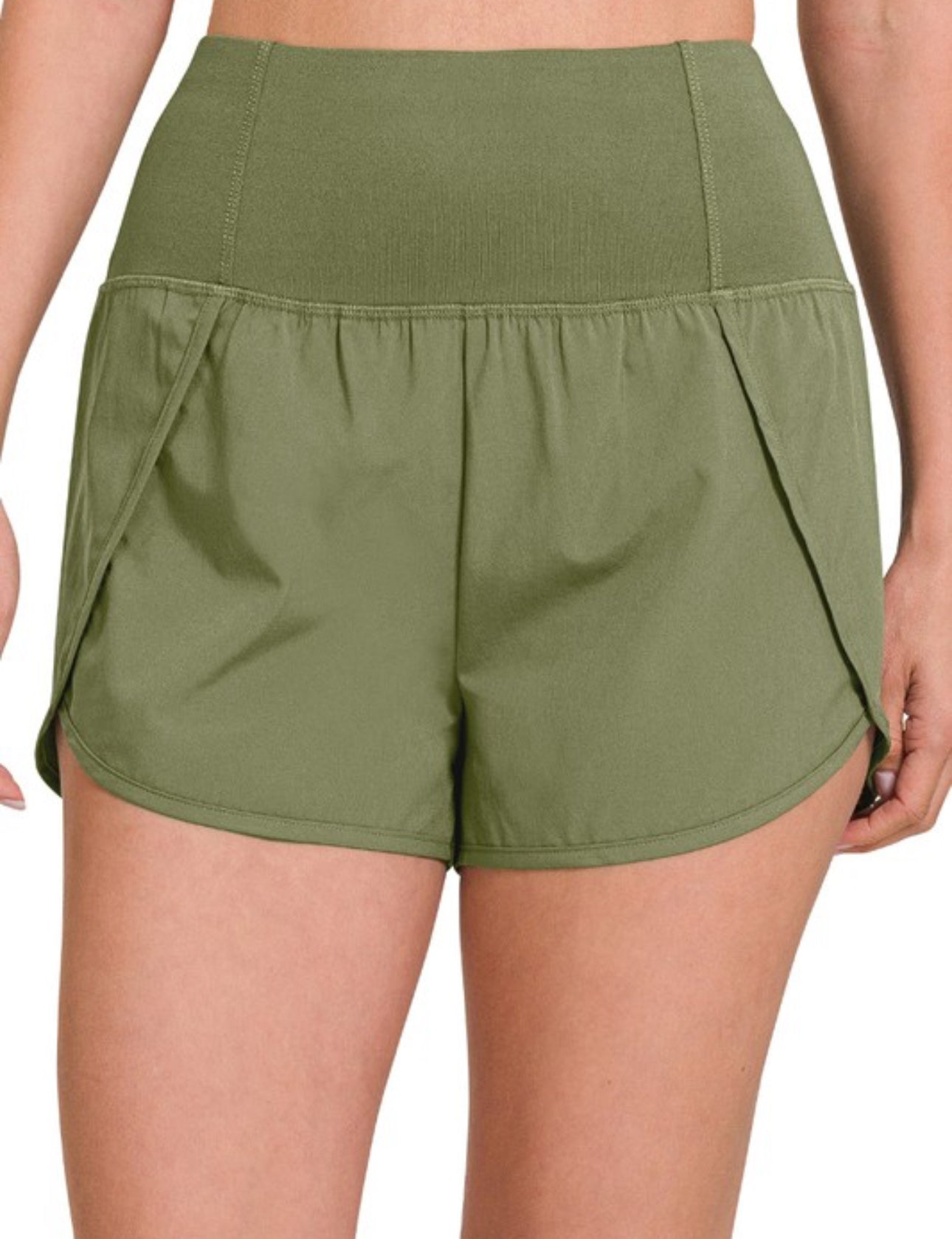 High Waisted Zipper Back Short