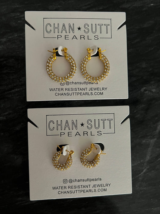 Gold Diamond Hoops