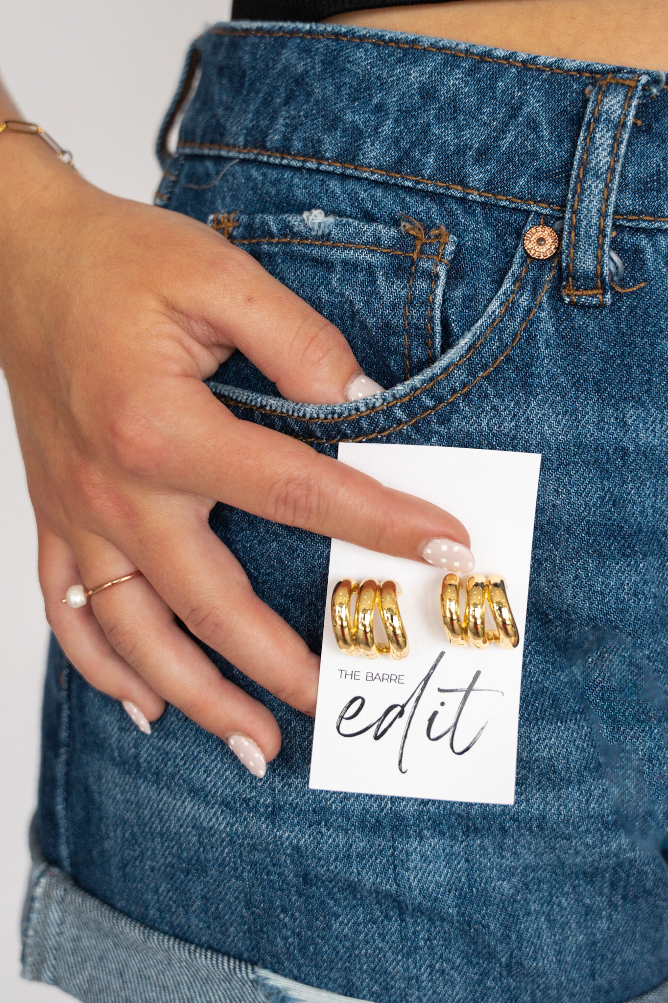 The Barre Edit Gold Twist Hoops