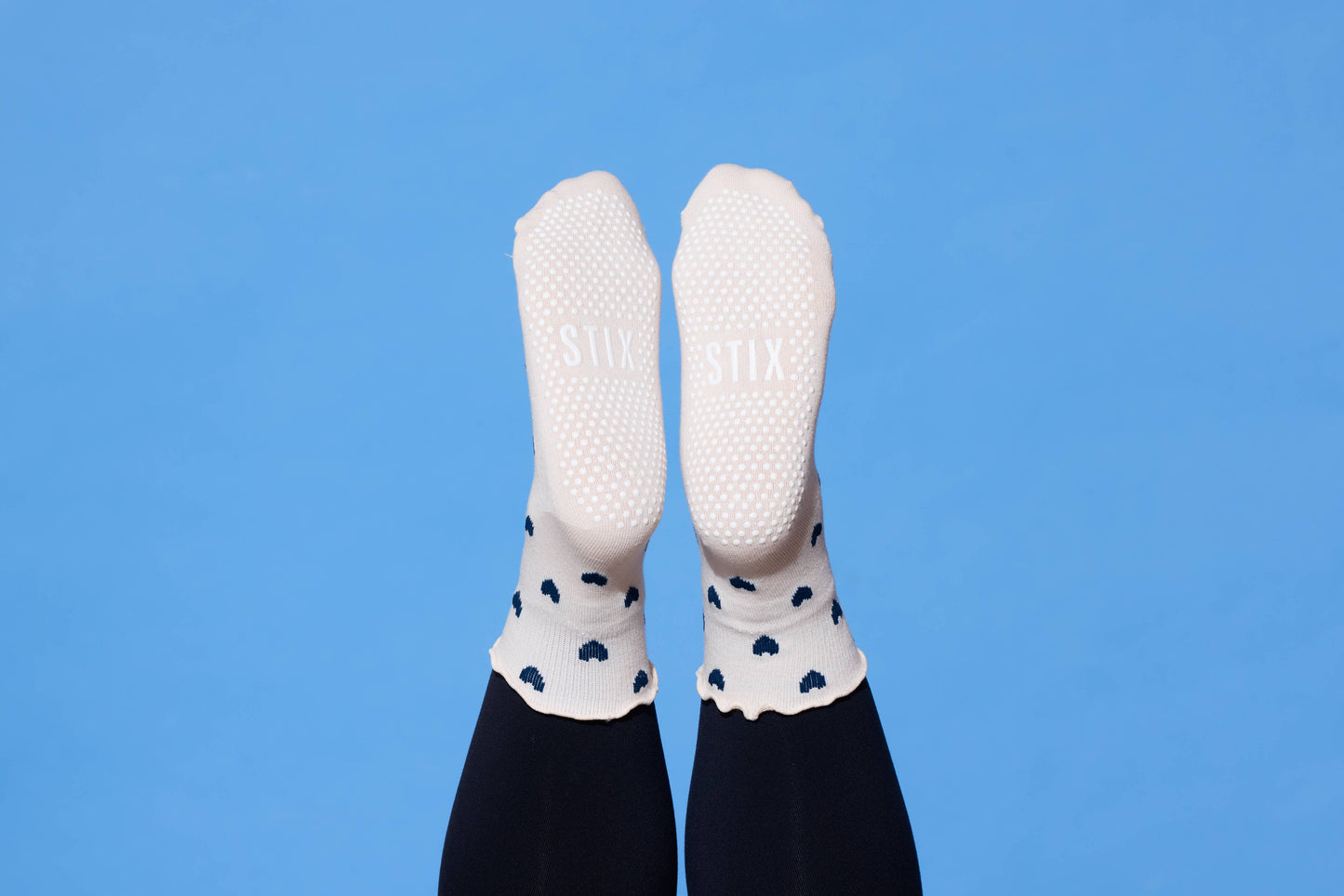 Cream & Navy Hearts