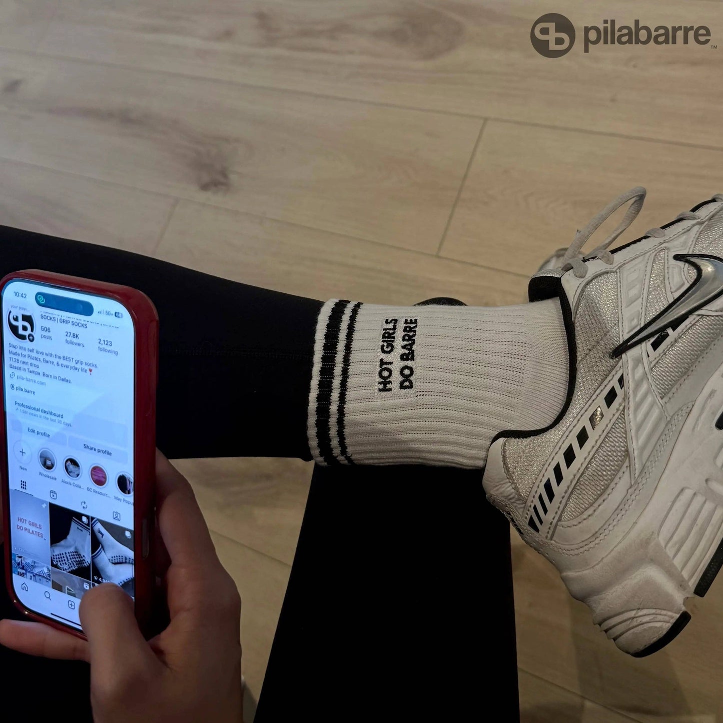 Hot Girls Do BARRE Socks - White/Black