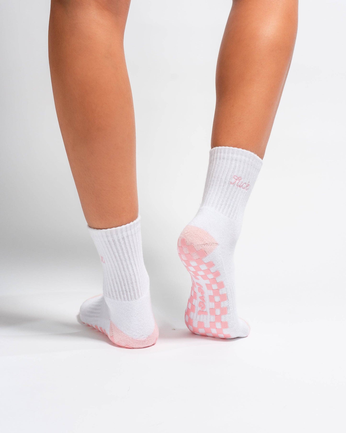 The Pardon My French Grip Sock (Petal Pink)