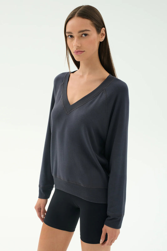 Bennie Fleece V Neck Sweatshirt