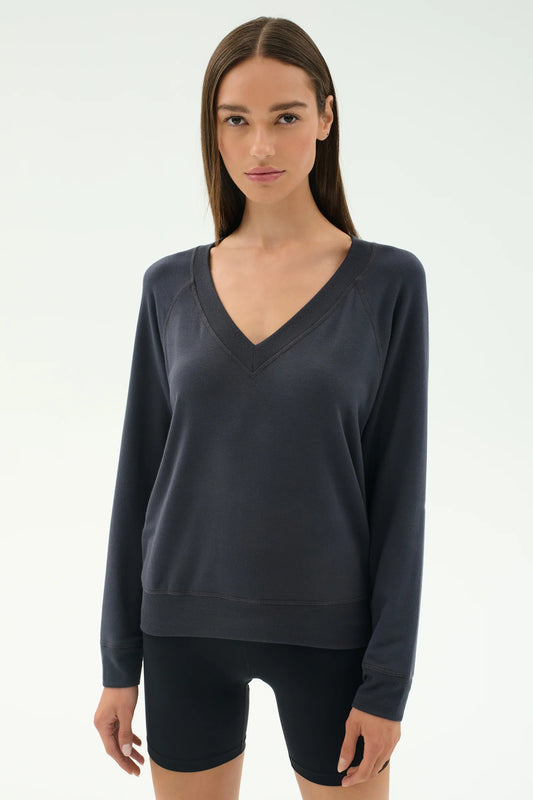 Bennie Fleece V Neck Sweatshirt