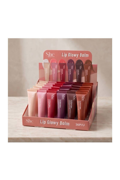 SHE LG24 Lip Glowy Moisturizing Lip Balm - 36 pcs