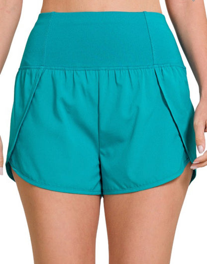 High Waisted Zipper Back Short