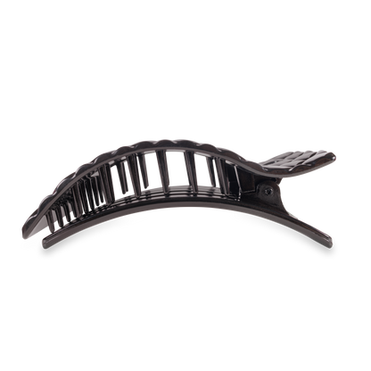 Flat Rectangle Hair Clip | Large | Jet Black Quilted