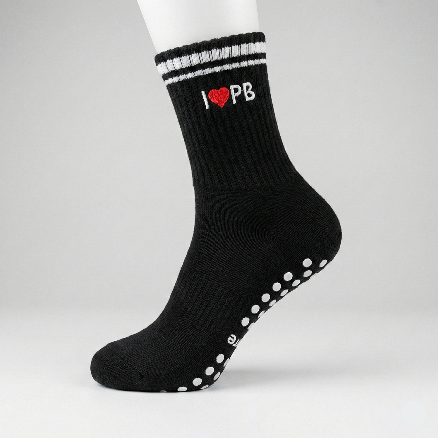 I LOVE PB Black Grip Socks