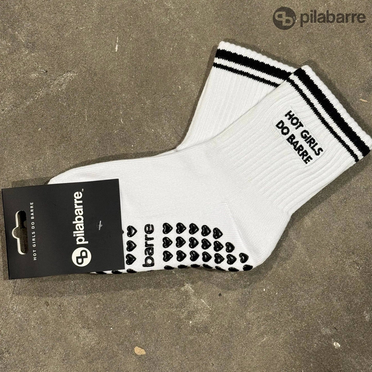 Hot Girls Do BARRE Socks - White/Black