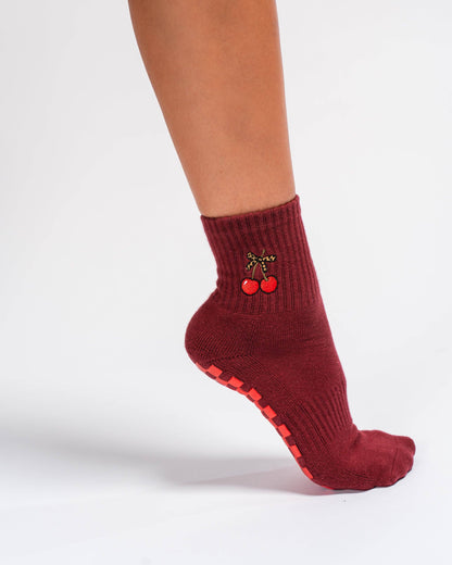 The Very Cherry Grip Sock