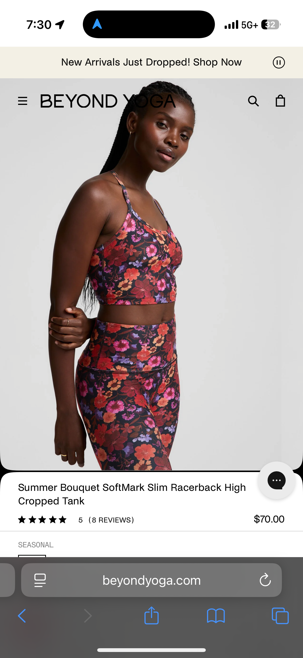 Summer Bouquet SoftMark Slim Racerback High Cropped Tank