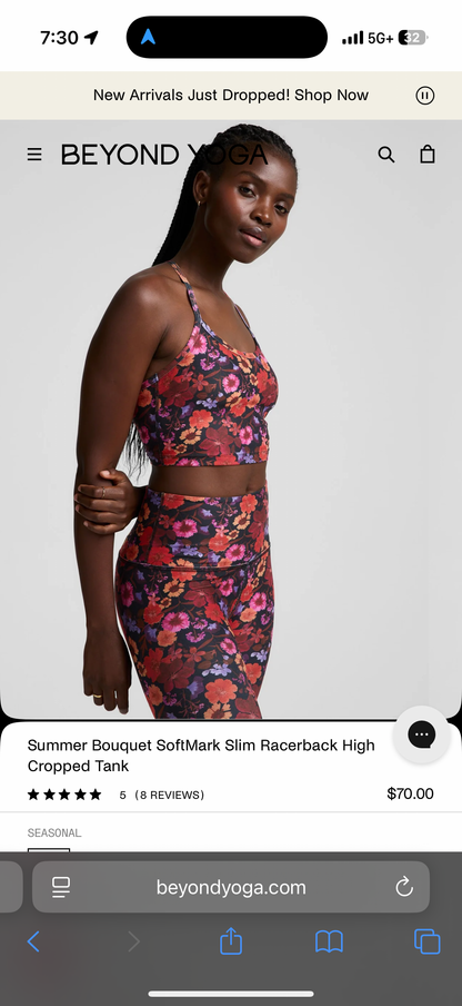 Summer Bouquet SoftMark Slim Racerback High Cropped Tank