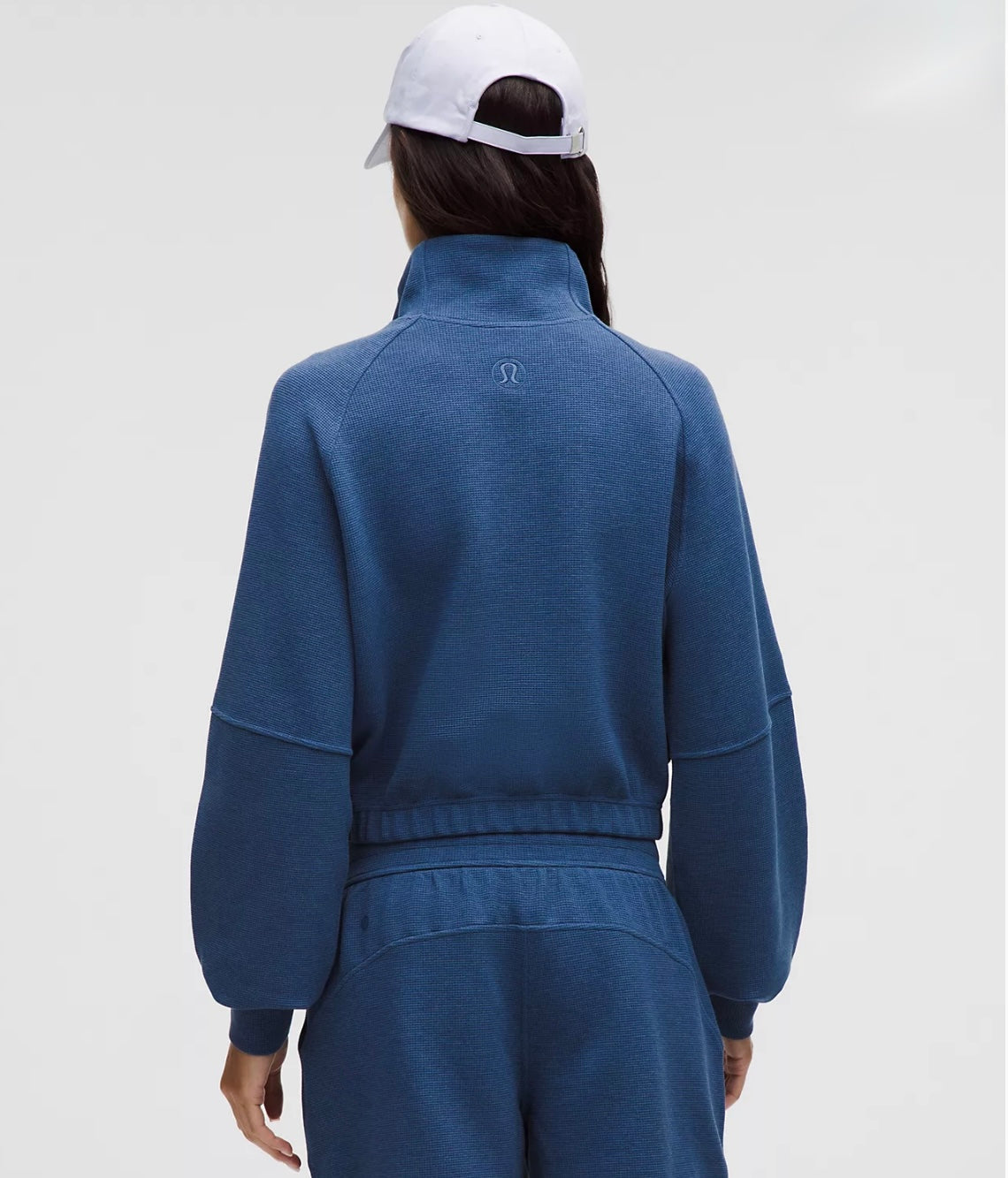 Scuba Cropped Funnel-Neck Half Zip Waffle