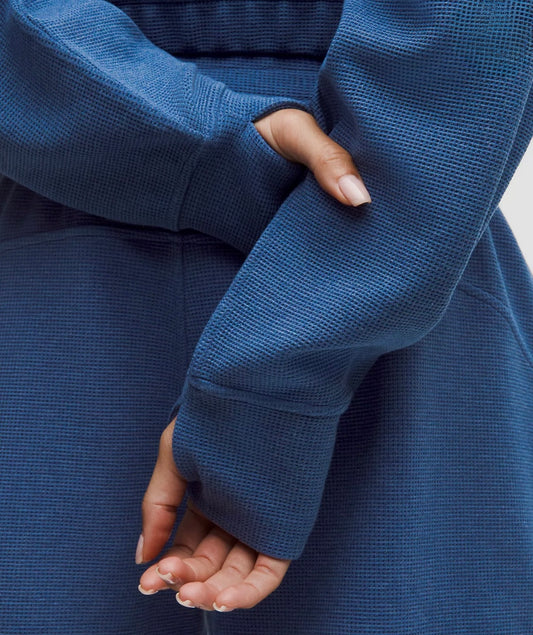 Scuba Cropped Funnel-Neck Half Zip Waffle