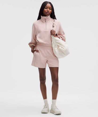Scuba Cropped Funnel-Neck Half Zip *Waffle