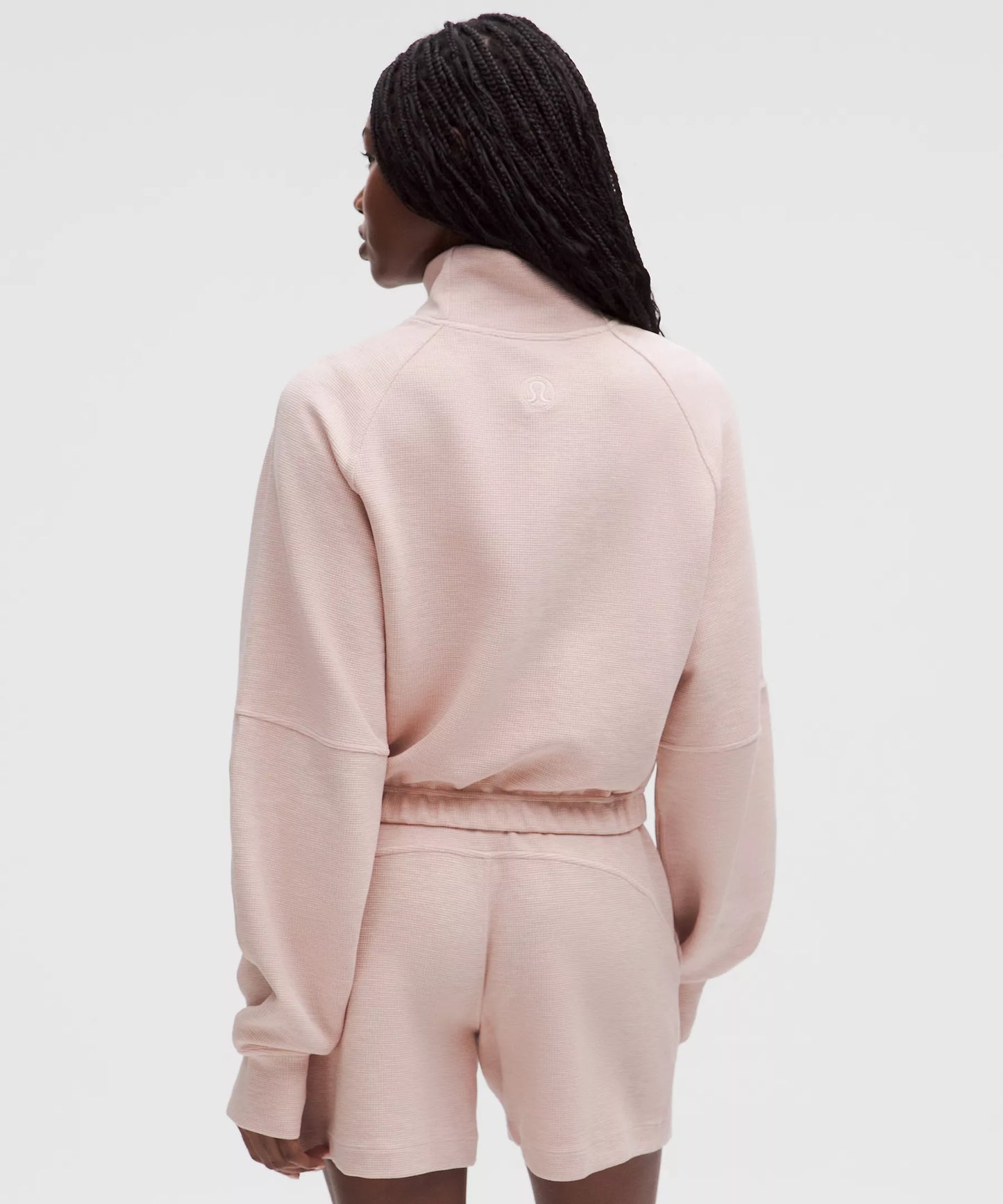 Scuba Cropped Funnel-Neck Half Zip *Waffle