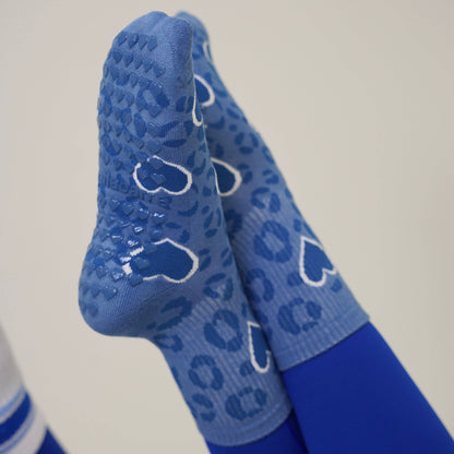 Cheetah Grip Socks- Blue