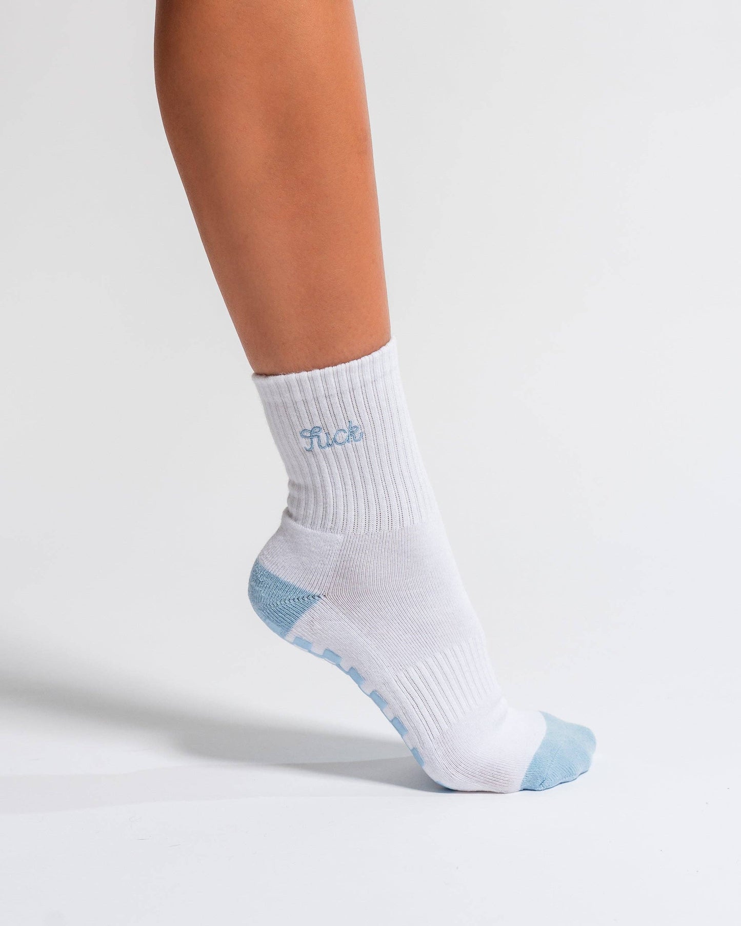 The Pardon My French Grip Sock (Baby Blue)