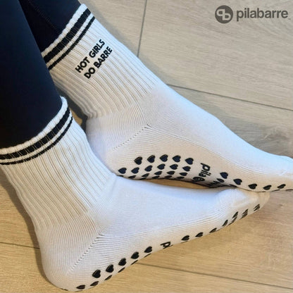Hot Girls Do BARRE Socks - White/Black