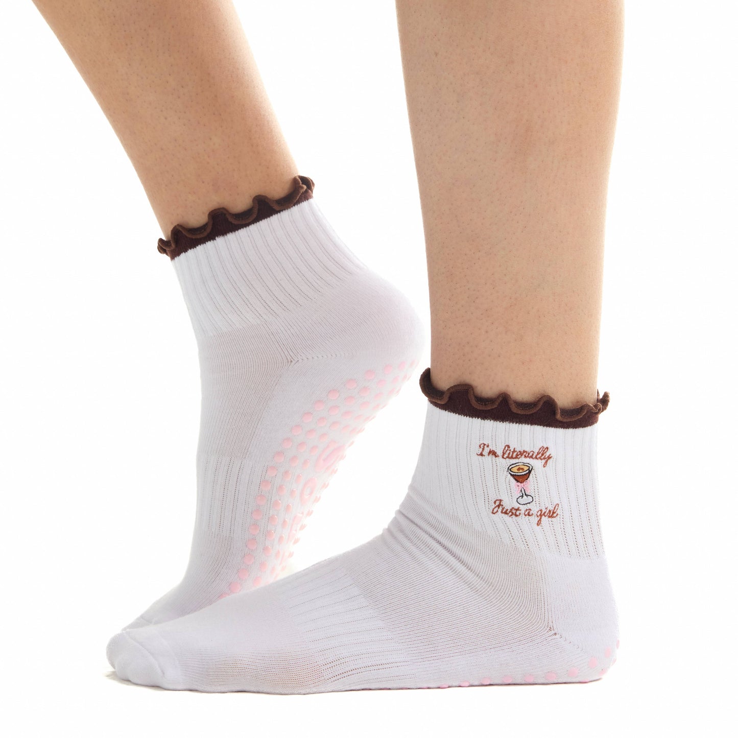 I'm Literally Just A Girl Grip Socks