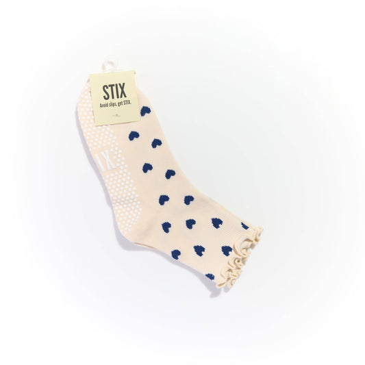 Cream & Navy Hearts