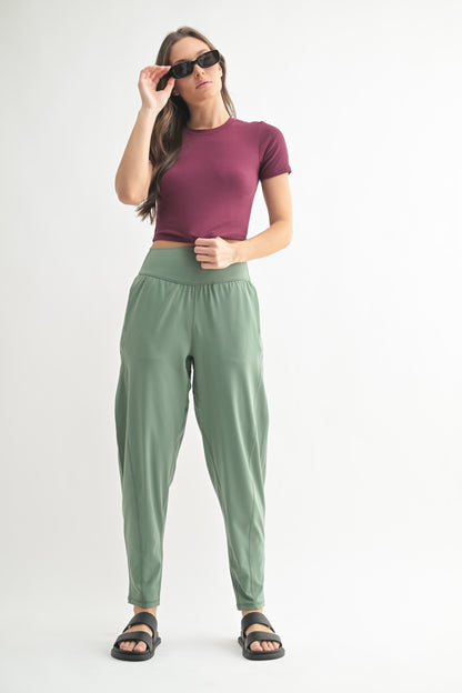 Essential Micro-Ribbed Athleisure Baby Tee