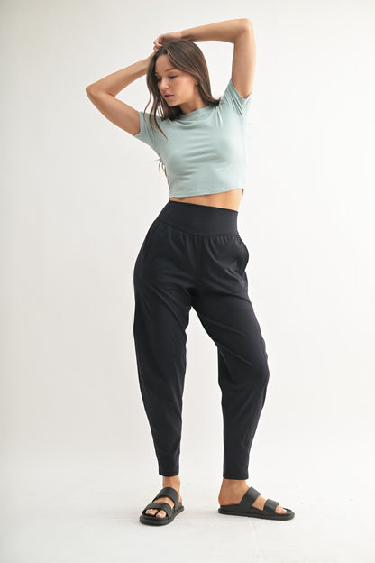 Essential Micro-Ribbed Athleisure Baby Tee